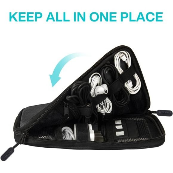 Electronics Organizer Travel Case, Small Travel Cable Organizer Bag for Travel - Picture 4 of 6